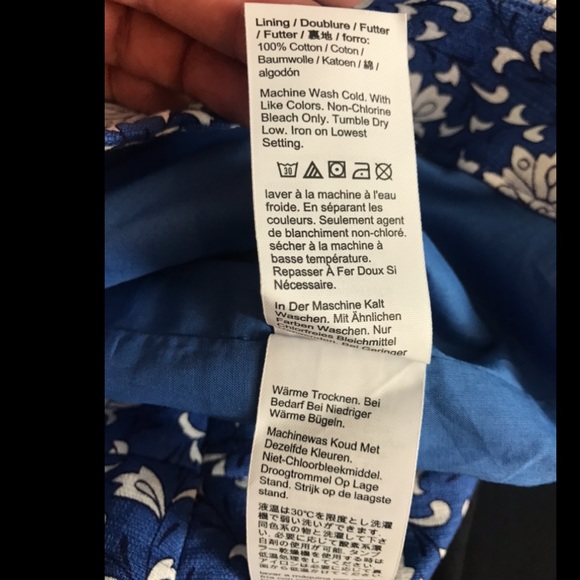 New J. CREW Trouser Shorts in Night Sky Blue Block Print Floral Blue Black White - Picture 10 of 12